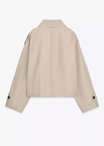 Zara Bej Midi Kadın Trençkot