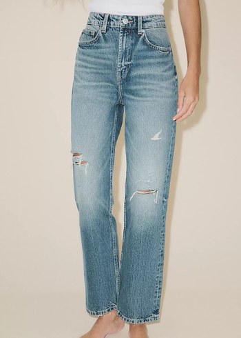 m Beden Yüksek bel - normal uzunluk mom fit jean