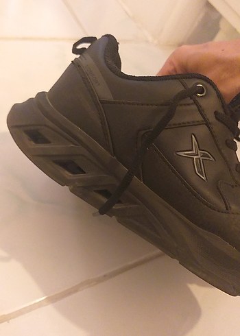 36 Beden siyah Renk Erkek Çocuk Siyah Bağcıklı Spor Ayakkabı