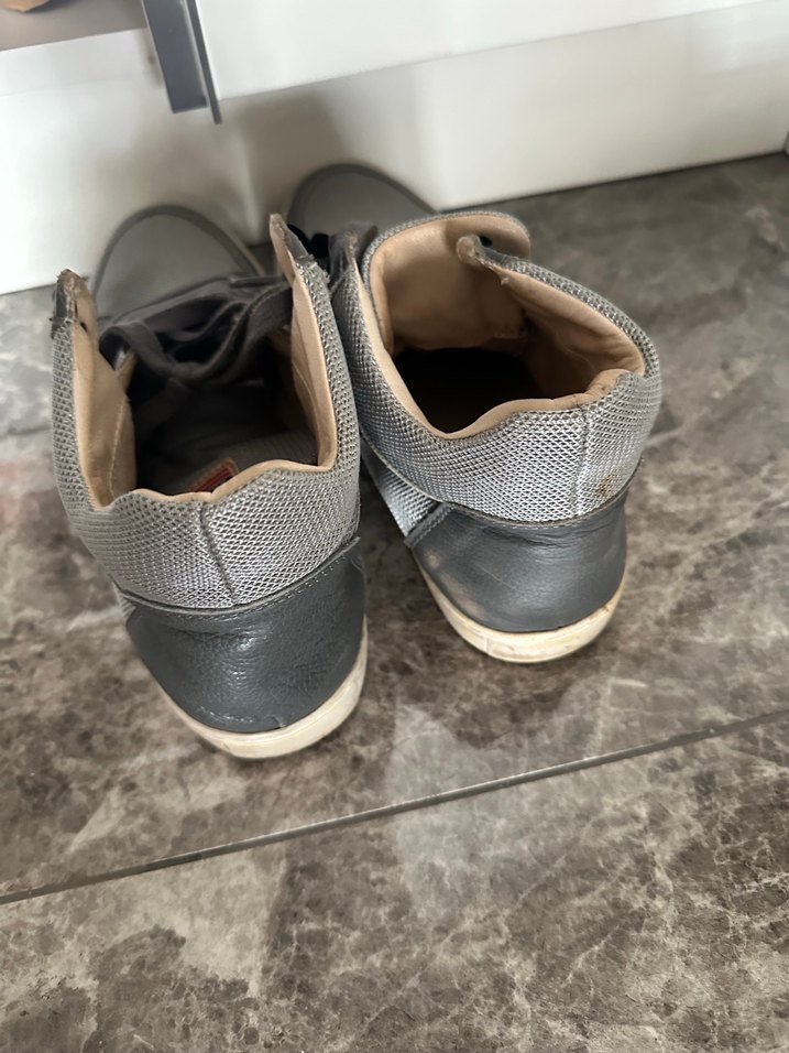 Gri Erkek Spor Ayakkabı, Tokalı, Sokak Stili - Görsel 5