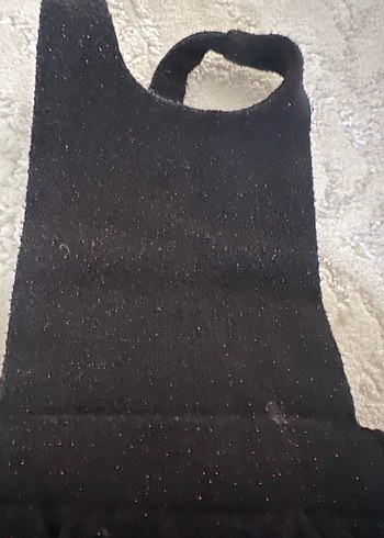 Kız Çocuk Siyah Fırfırlı Askılı Elbise - Görsel 2