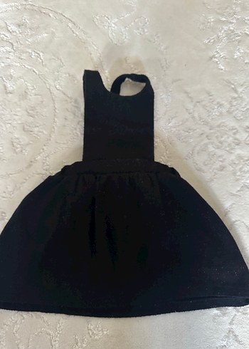 Kız Çocuk Siyah Fırfırlı Askılı Elbise - Görsel 3