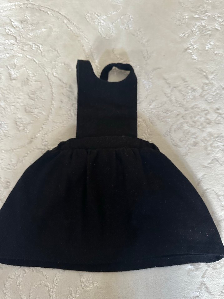 Kız Çocuk Siyah Fırfırlı Askılı Elbise - Görsel 3