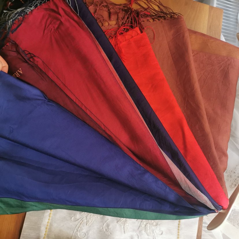 Çok Renkli İpek şal - Görsel 2