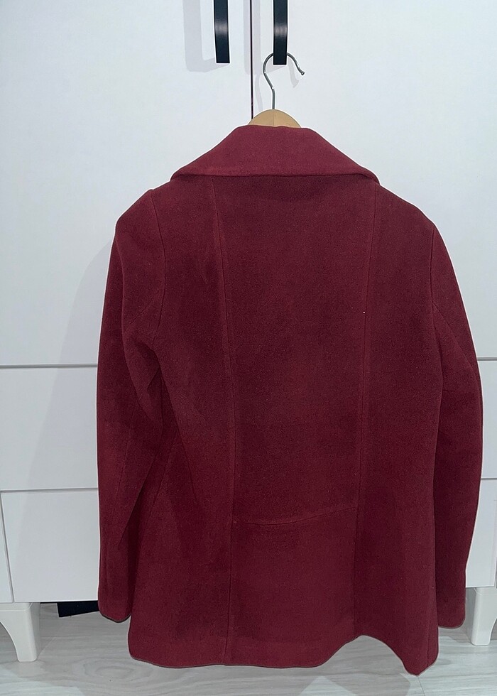 Bordo kaşe kaban - Görsel 2