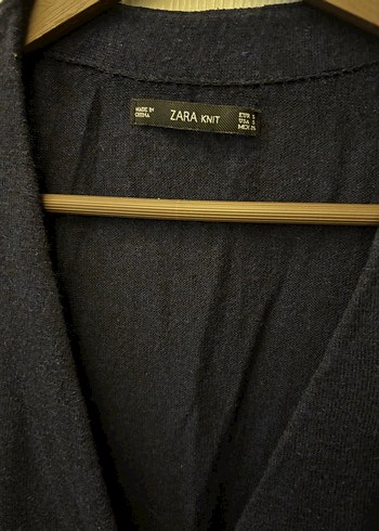 Zara Düğmeli Lacivert Uzun Kadın Hırka - Görsel 5