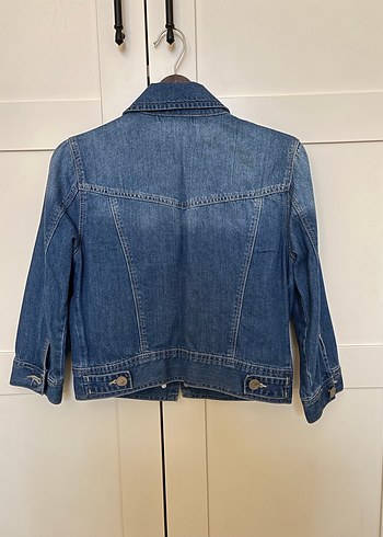 Düğmeli Mavi Kadın Denim Kot Ceket - Görsel 2