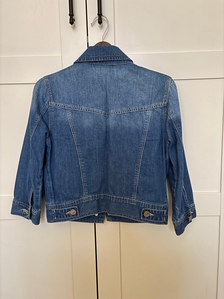 Düğmeli Mavi Kadın Denim Kot Ceket - Görsel 2