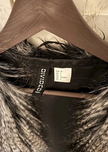 H&m Gri Zebra Desenli Kürklü Kadın Yelek - Görsel 3