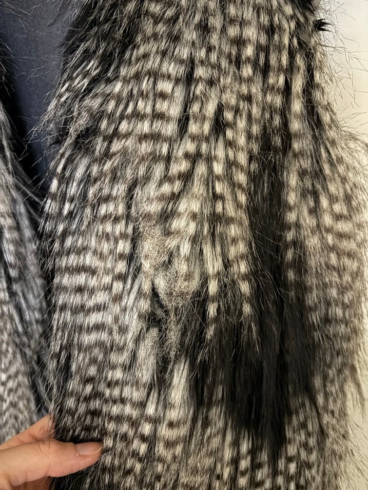 H&m Gri Zebra Desenli Kürklü Kadın Yelek - Görsel 4