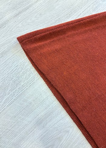 Kadın Triko Kiremit Midi A Kesim Etek - Görsel 3