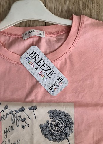 Breeze Kız Çocuk Pembe Baskılı Kısa Kollu Tişört