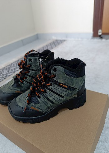 Gri Kamuflaj Erkek Çocuk Botu Velcro