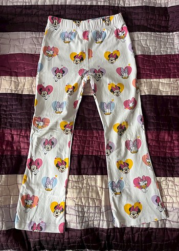 Kız Çocuk Minnie Baskılı Pamuklu Tayt - Görsel 3