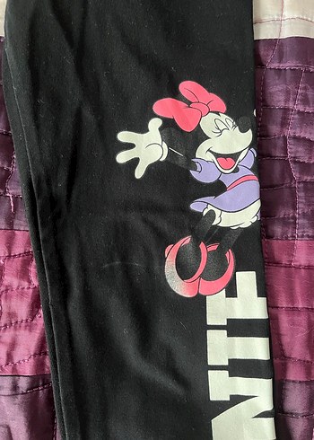 Kız Çocuk Minnie Baskılı Pamuklu Tayt - Görsel 6
