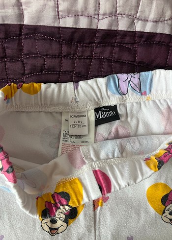 Kız Çocuk Minnie Baskılı Pamuklu Tayt - Görsel 5