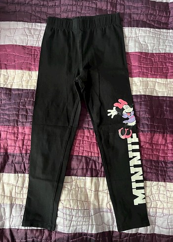 Kız Çocuk Minnie Baskılı Pamuklu Tayt - Görsel 2