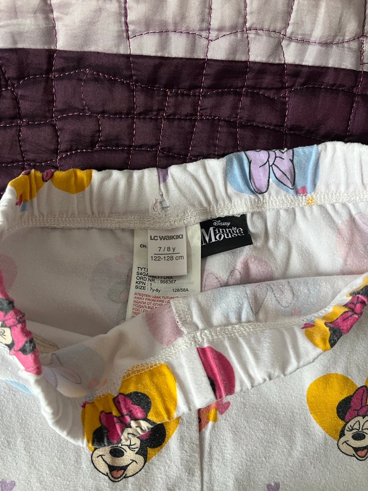 Kız Çocuk Minnie Baskılı Pamuklu Tayt - Görsel 5