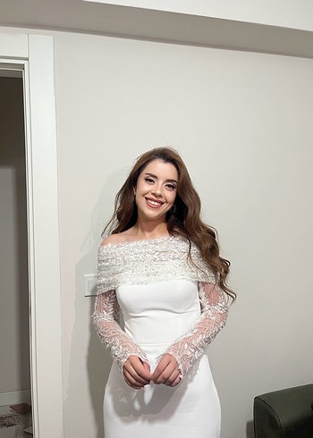 s Beden beyaz Renk The elsa beyaz söz elbisesi