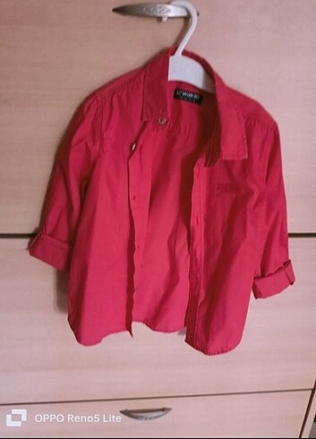4 Yaş Beden kırmızı Renk Pamuk gömlek 