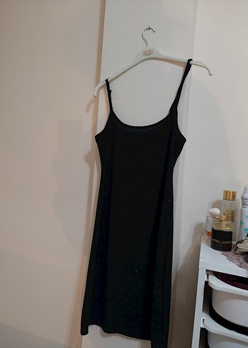 Siyah Straplez Midi Elbise - Görsel 2