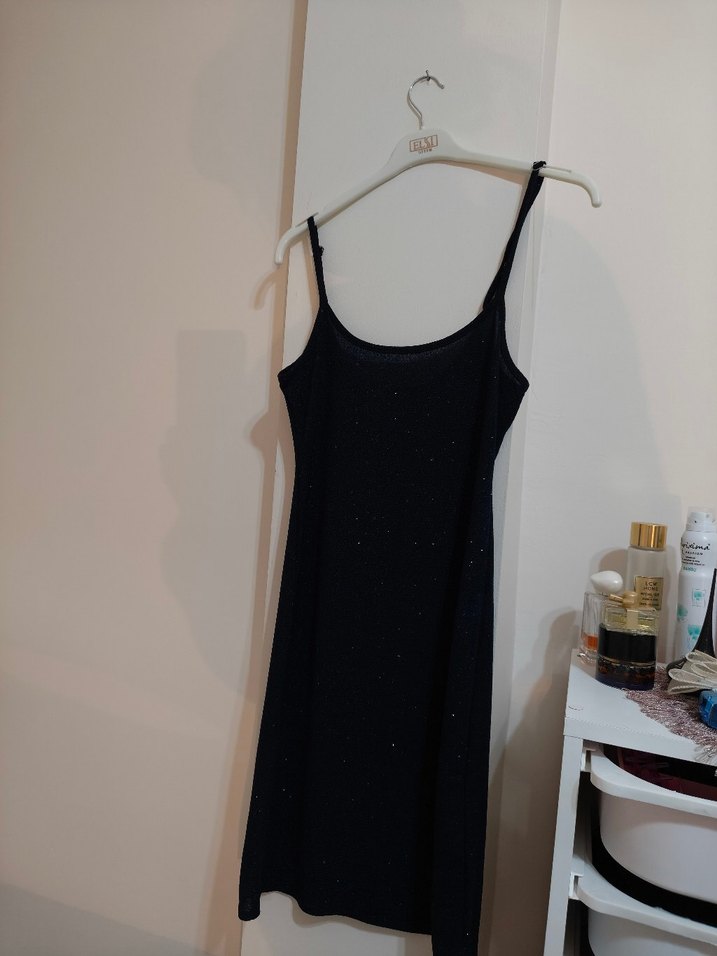 Siyah Straplez Midi Elbise - Görsel 2