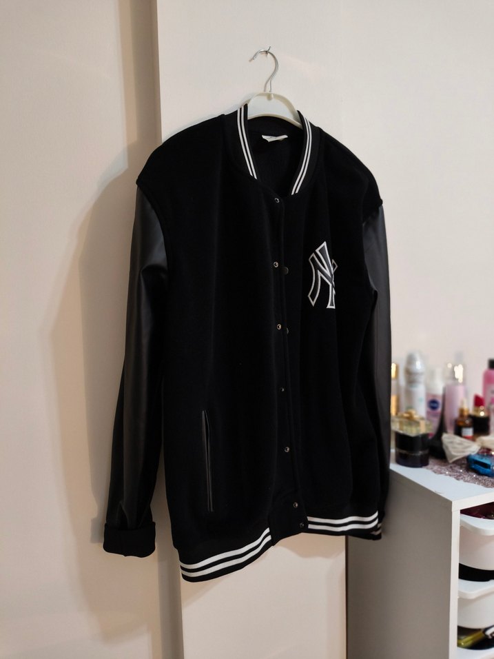 Siyah Oversize Deri Kadın Ceket - Görsel 2