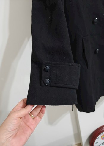 Kadın Siyah Kemerli Uzun Kaban - Görsel 3