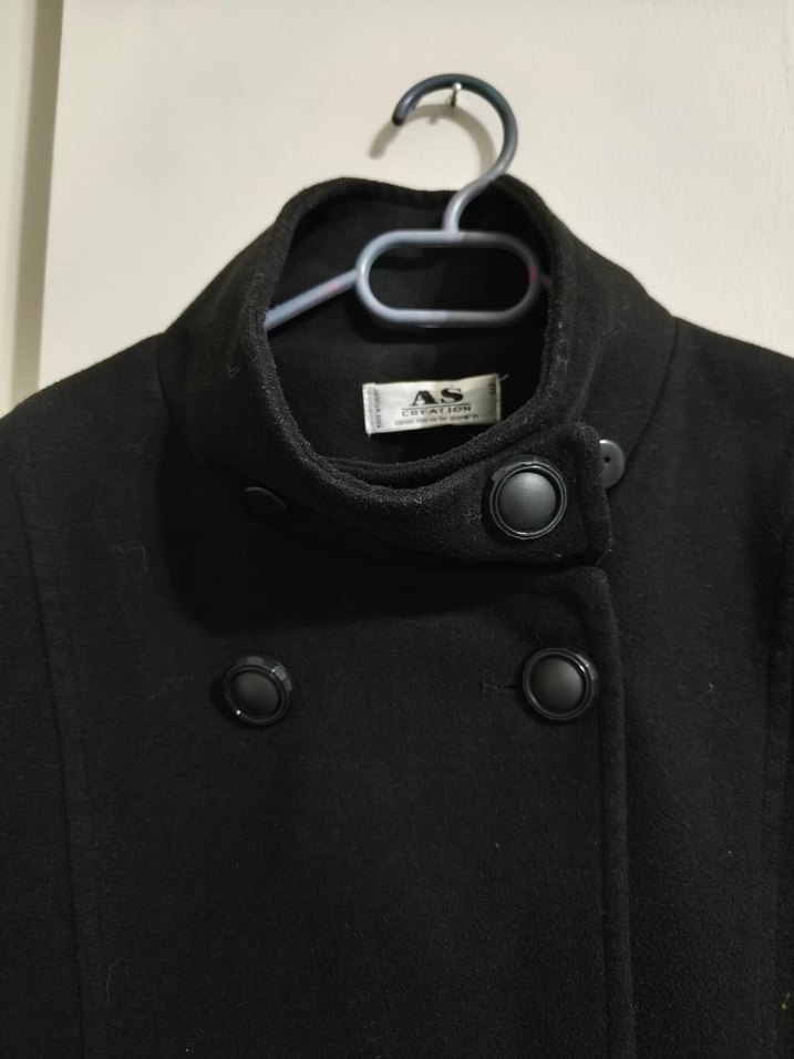 Kadın Siyah Kemerli Uzun Kaban - Görsel 4