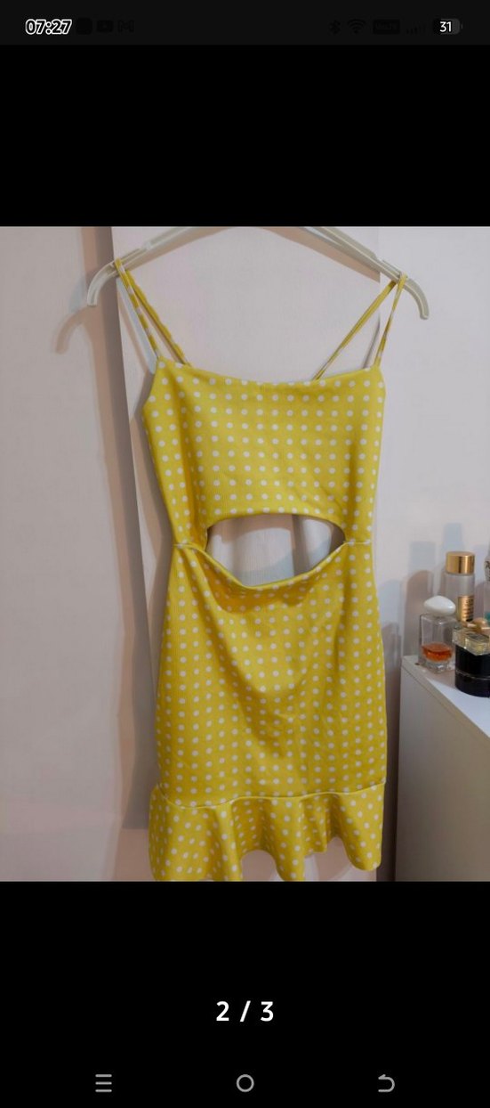 Sarı Puantiyeli elbise - Görsel 2
