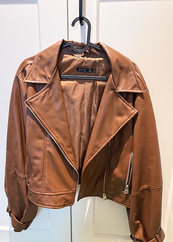 Zuhair Murad Kahverengi Deri Kemerli Biker Ceket