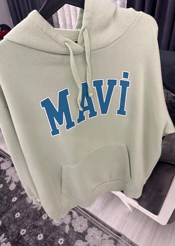 Mavi Mavi Baskılı Kapüşonlu Yeşil Sweatshirt