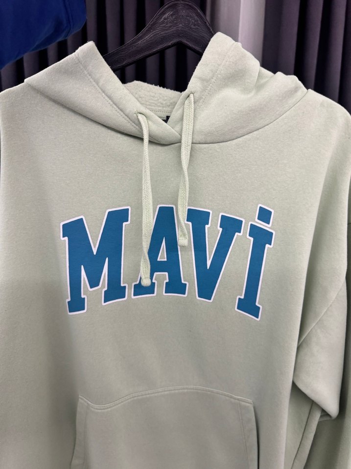 Mavi Baskılı Kapüşonlu Yeşil Sweatshirt - Görsel 2
