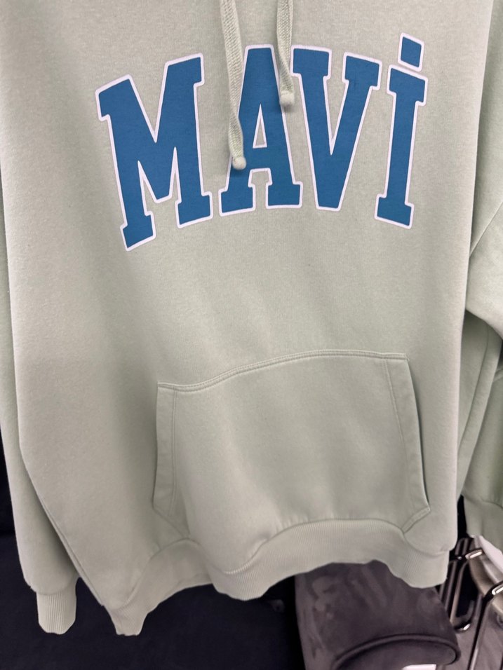 Mavi Baskılı Kapüşonlu Yeşil Sweatshirt - Görsel 3