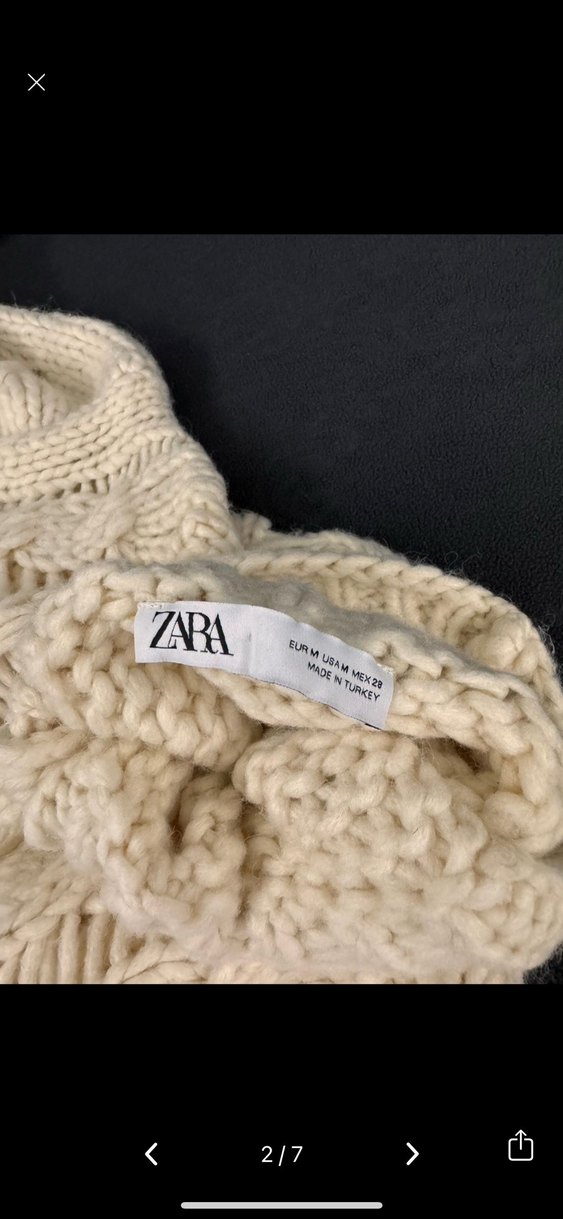 Zara Kadın Bej Örgü Boğazlı Kazak - Görsel 2