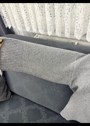 s Beden Stradivarius Gri V Yaka Kadın Triko Kazak
