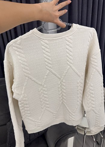 Zara Beyaz Örgü Kadın Kazak - Görsel 3