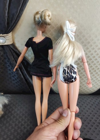 Beden Barbie Siyah Mini Elbise Bebek 2 adet