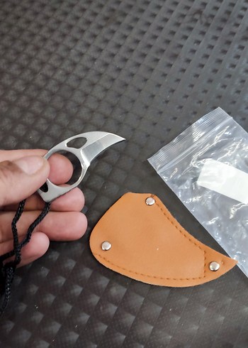 Kahverengi Kılıflı Mini Paslanmaz Çelik Bıçak - Görsel 3