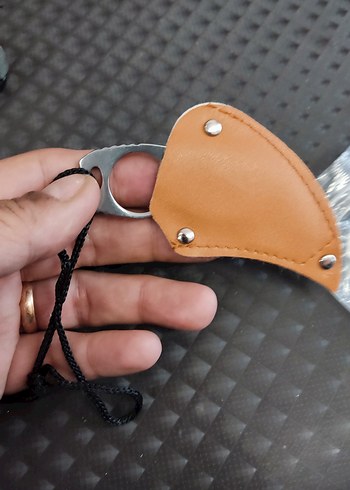 Kahverengi Kılıflı Mini Paslanmaz Çelik Bıçak - Görsel 5