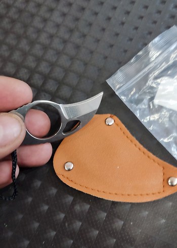 Kahverengi Kılıflı Mini Paslanmaz Çelik Bıçak - Görsel 4