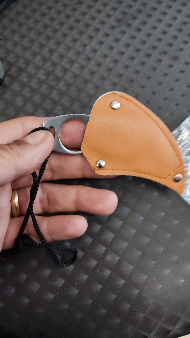 Kahverengi Kılıflı Mini Paslanmaz Çelik Bıçak - Görsel 5