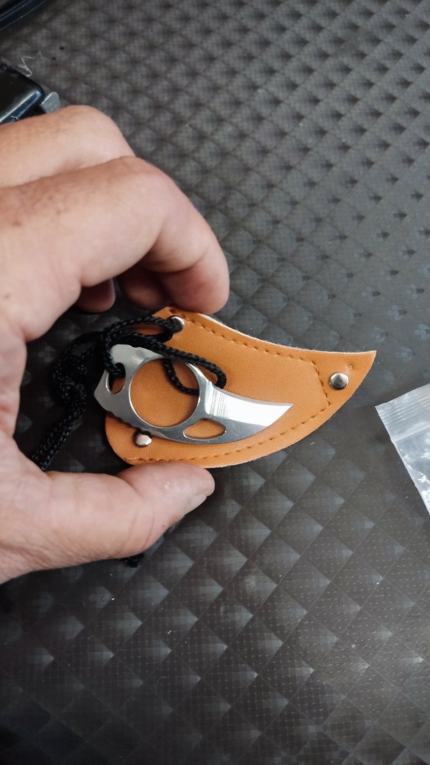 Kahverengi Kılıflı Mini Paslanmaz Çelik Bıçak - Görsel 2