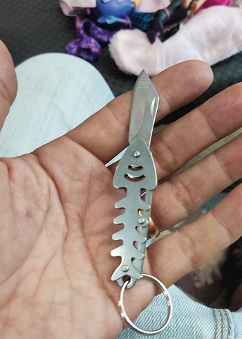 Balık Kılçığı Tasarımlı Mini Katlanır Bıçak - Görsel 3