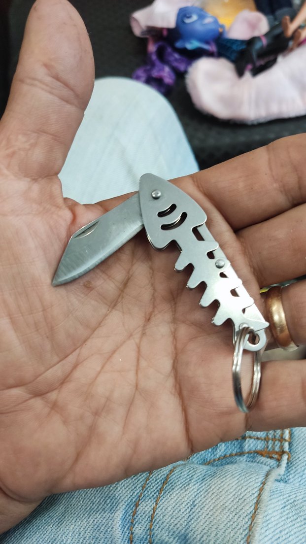 Balık Kılçığı Tasarımlı Mini Katlanır Bıçak - Görsel 4