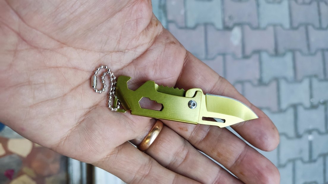 sarı renkli çakı anahtarlık - Görsel 2