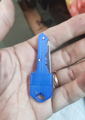 Mavi Renkli Anahtar Şeklinde Katlanabilir Bıçak - Görsel 5