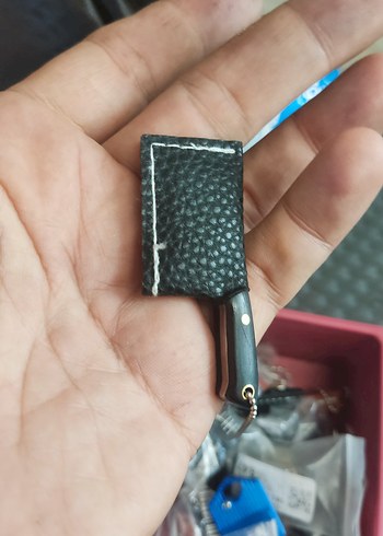 Mini Siyah Bıçak ve Kılıf Anahtarlık - Görsel 6