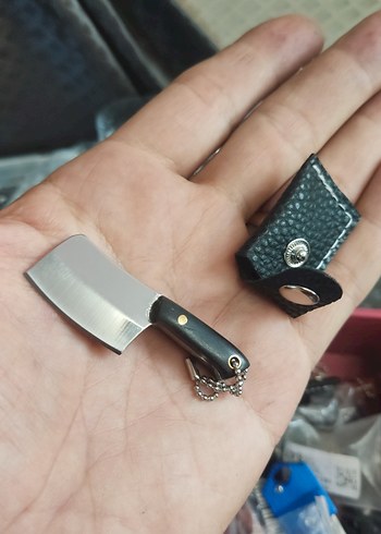 Mini Siyah Bıçak ve Kılıf Anahtarlık - Görsel 4