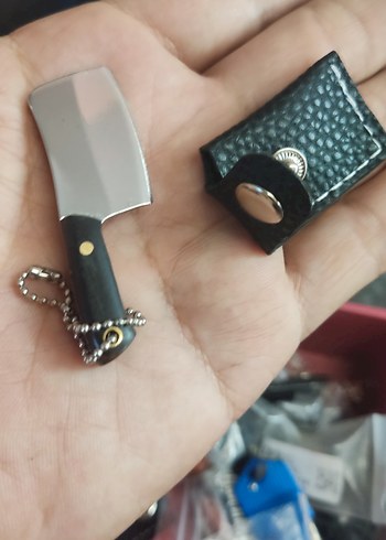 Mini Siyah Bıçak ve Kılıf Anahtarlık - Görsel 2